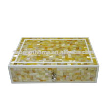 GM-ABX Hotel Amenity Zigzag Golden Mother of Pearl Accessory Box